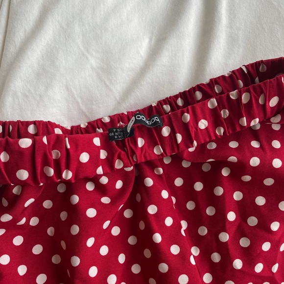 Boohoo Night Red & White Polka Dot Shorts PJ's. Size 4. - Picture 3 of 8